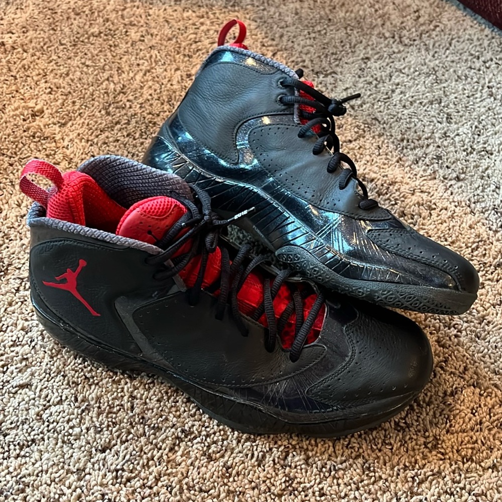 NIKE AIR JORDAN 2012 A "BRED" BLACK-VARSITY RED-ANTHRACITE Size 13